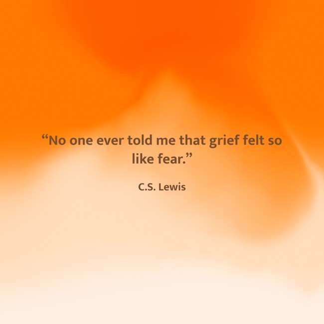 “No one ever told me that grief felt so like fear.” - C.S. Lewis