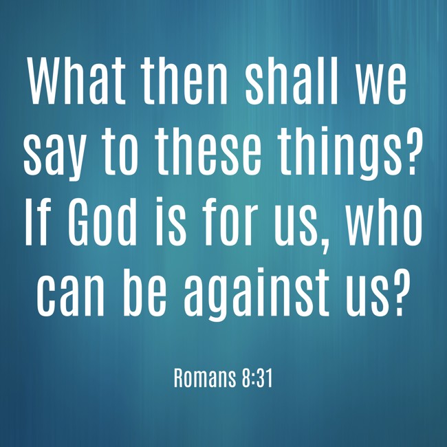 What then shall we say to these things? If God is for us, who can be against us? - Romans 8:31