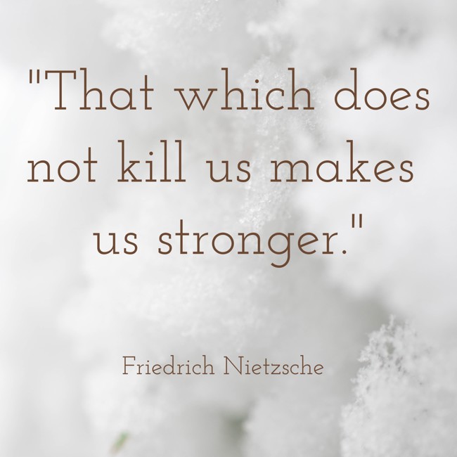 That which does not kill us makes us stronger. - Friedrich Nietzsche