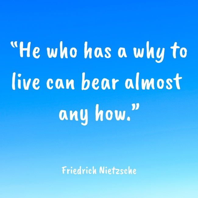 “He who has a why to live can bear almost any how.” - Friedrich Nietzsche
