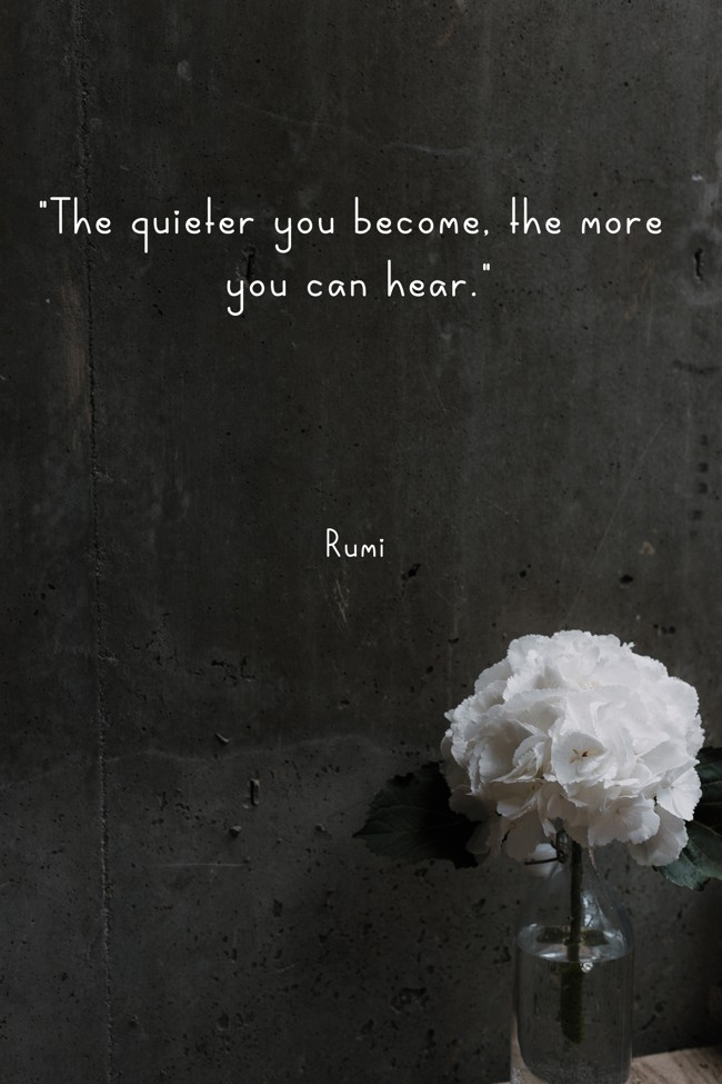 The quieter you become, the more you can hear. - Rumi
