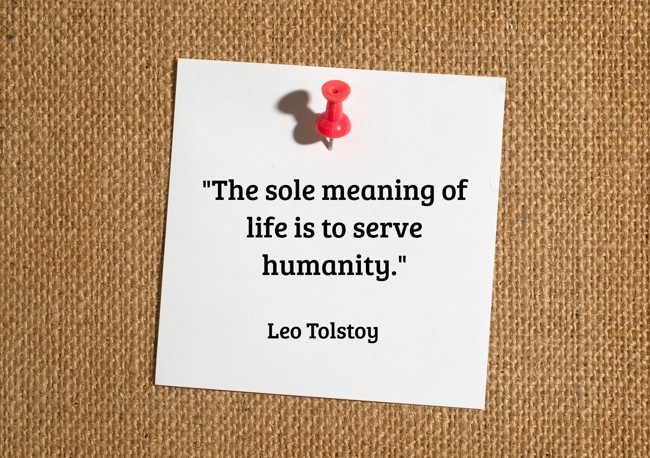 The sole meaning of life is to serve humanity. - Leo Tolstoy