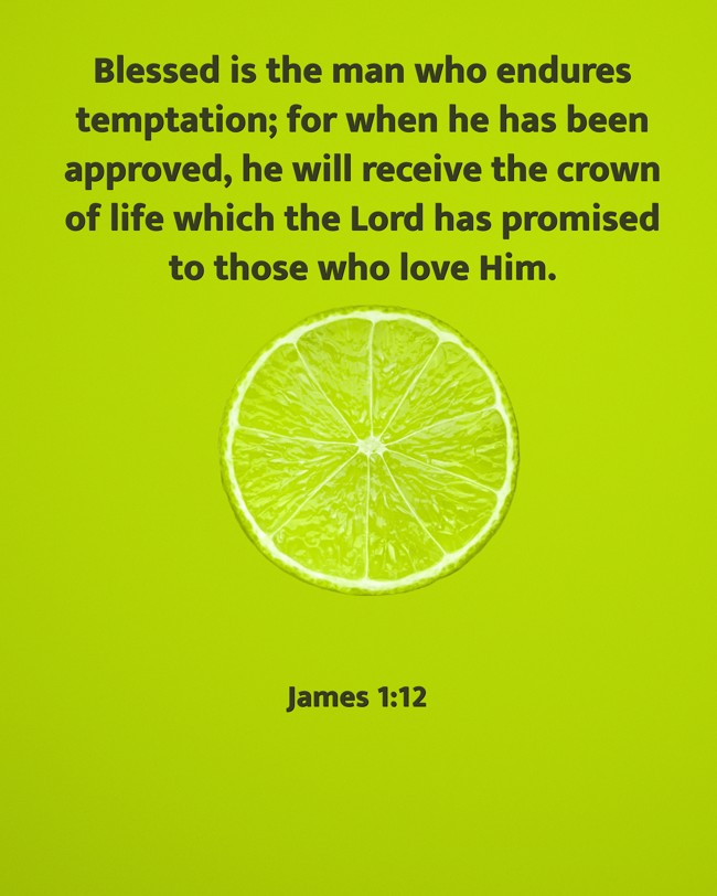 Blessed is the man who endures temptation; for when he has been approved, he will receive the crown of life which the Lord has promised to those who love Him. - James 1:12