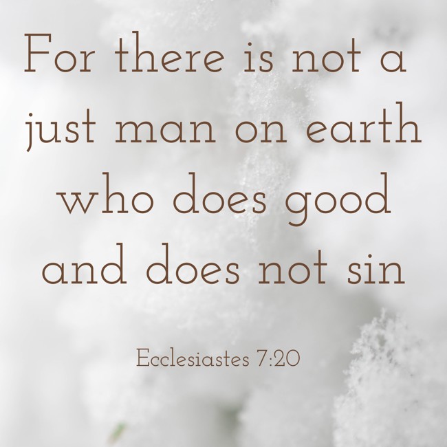 For there is not a just man on earth who does good and does not sin - Ecclesiastes 7:20