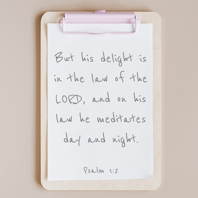 But his delight is in the law of the LORD, and on his law he meditates day and night. - Psalm 1:2