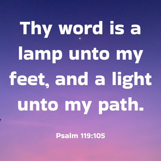 Thy word is a lamp unto my feet, and a light unto my path. - Psalm 119:105