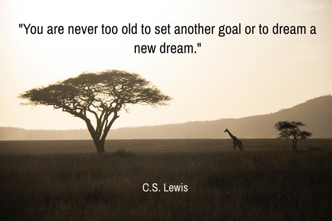 You are never too old to set another goal or to dream a new dream. - C.S. Lewis