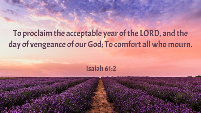 To proclaim the acceptable year of the LORD, and the day of vengeance of our God; To comfort all who mourn. - Isaiah 61:2