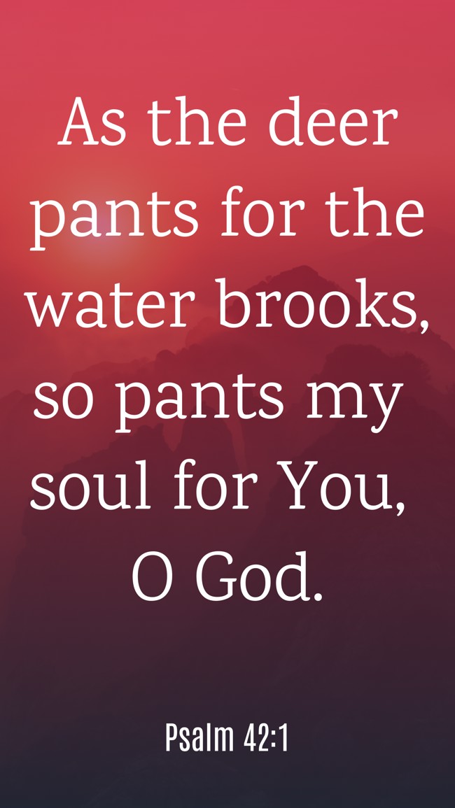 As the deer pants for the water brooks, so pants my soul for You, O God. - Psalm 42:1