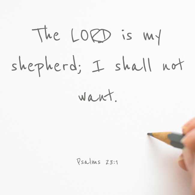 The LORD is my shepherd; I shall not want. - Psalms 23:1