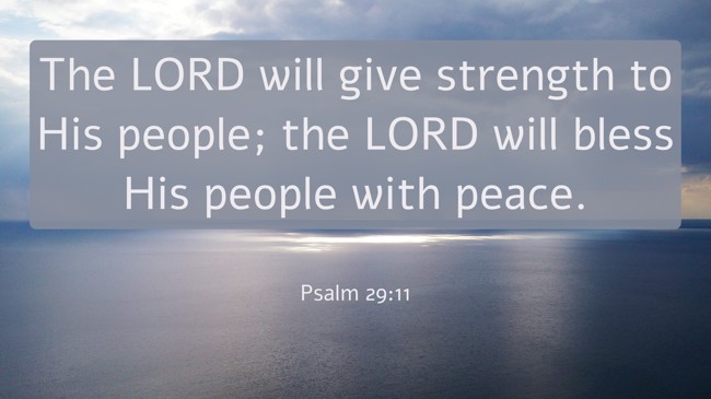 The LORD will give strength to His people; the LORD will bless His people with peace. - Psalm 29:11
