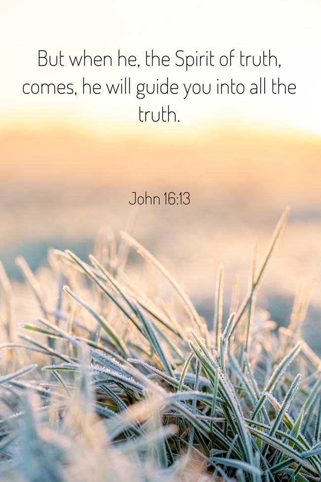 But when he, the Spirit of truth, comes, he will guide you into all the truth. - John 16:13
