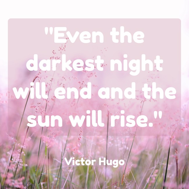Even the darkest night will end and the sun will rise. - Victor Hugo