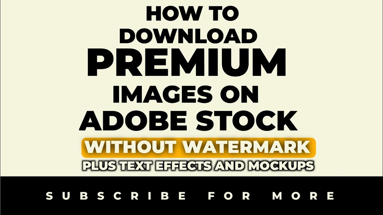 How to Download Adobe stock premium Images free without watermark YouTube