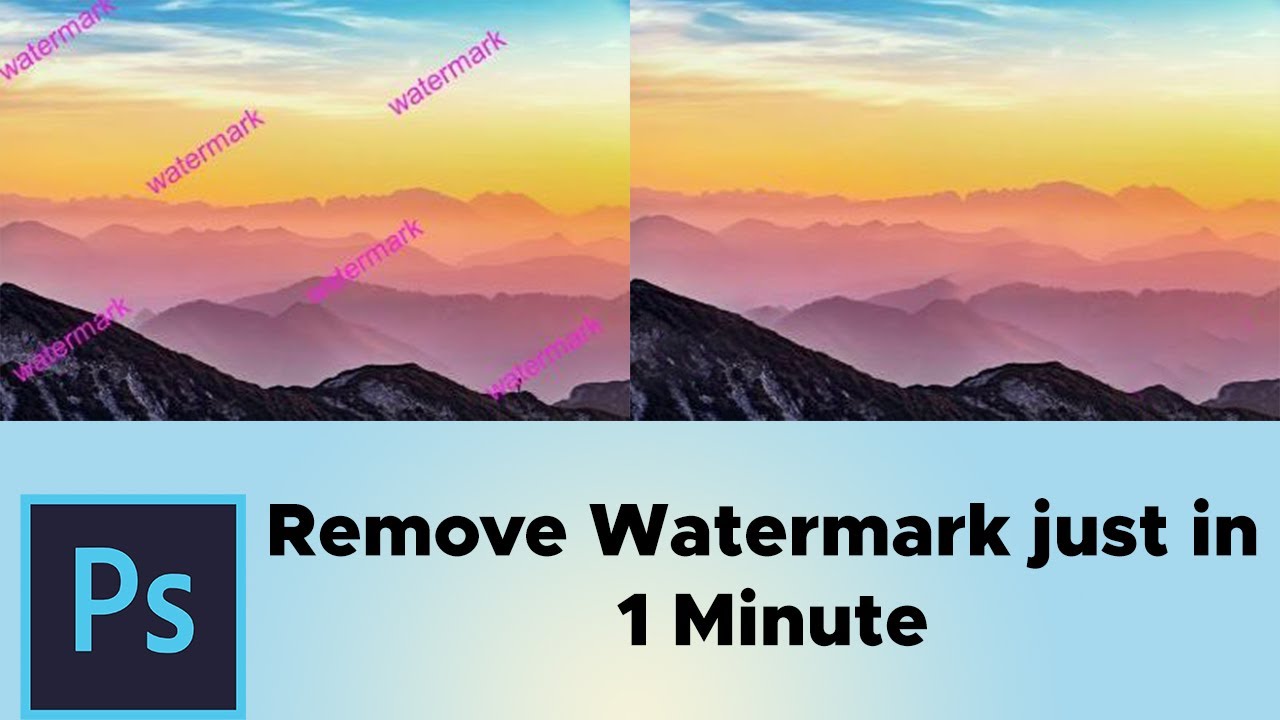 Remove Watermark in Photoshop 1 Minute Photoshop Tutorial YouTube