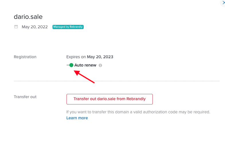 How to turn off autorenew for your domain Rebrandly