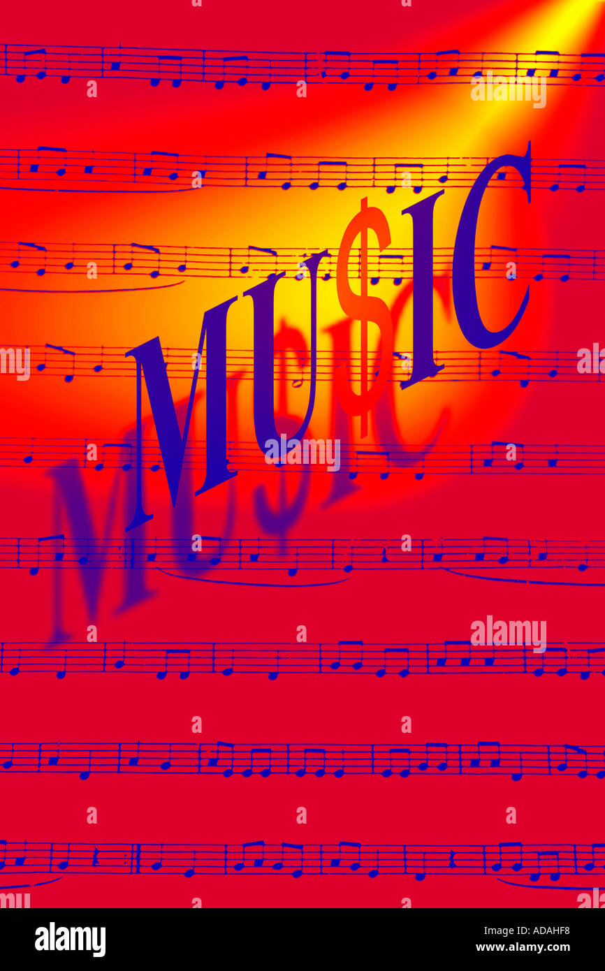 Symbolic Cost of Music Money Sign Sheet Music Stock Photo Alamy