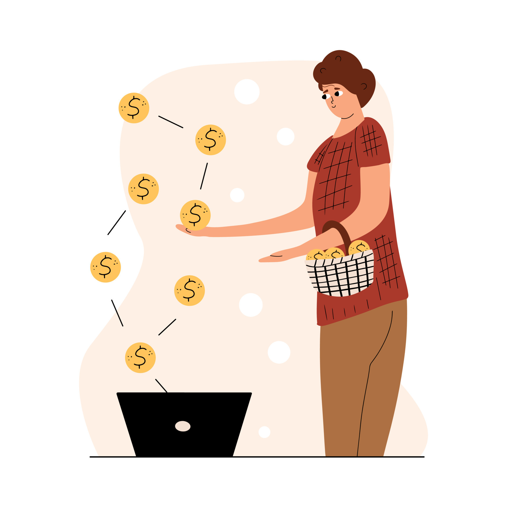 Passive income concept Make money online Share profit Vector 