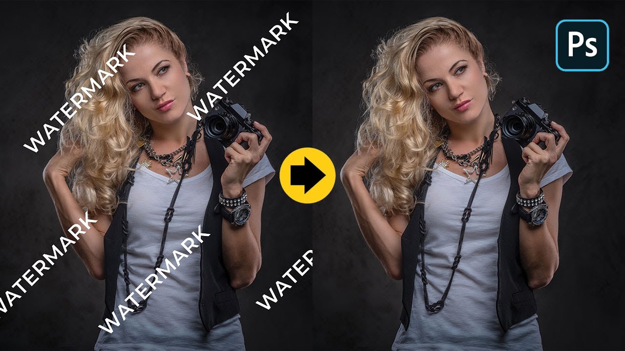 How to remove watermark in photoshop YouTube
