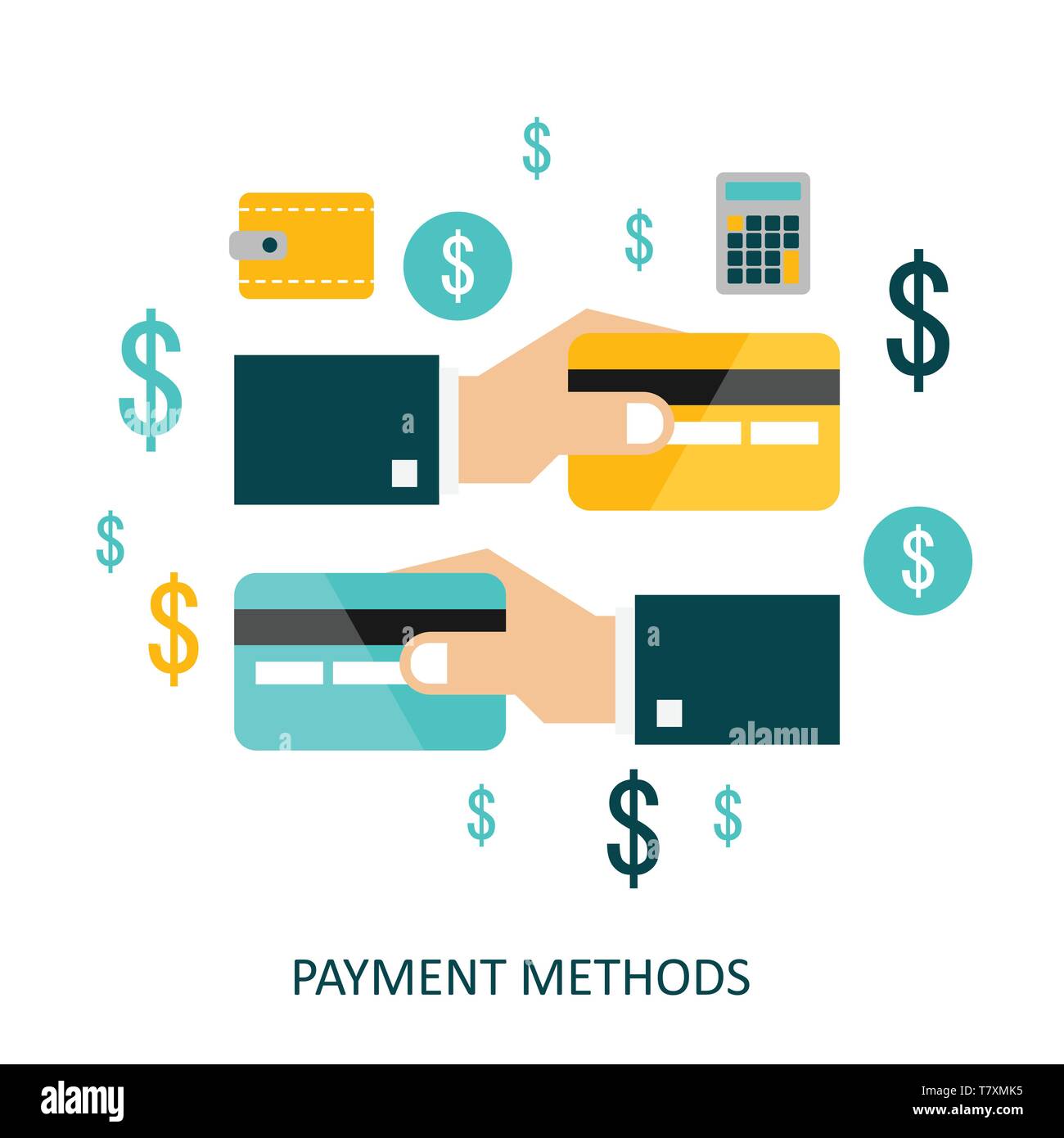 Payment Methods Flat Vector Illustration Stock Vector Image Art Alamy