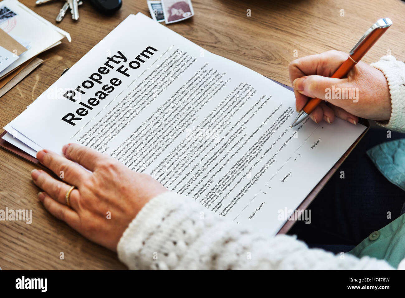 Property Release Form Assets Concept Stock Photo Alamy