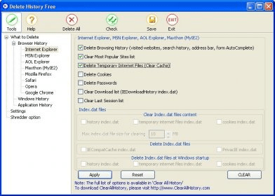 Delete History Free Download It is a freeware utility to delete your 