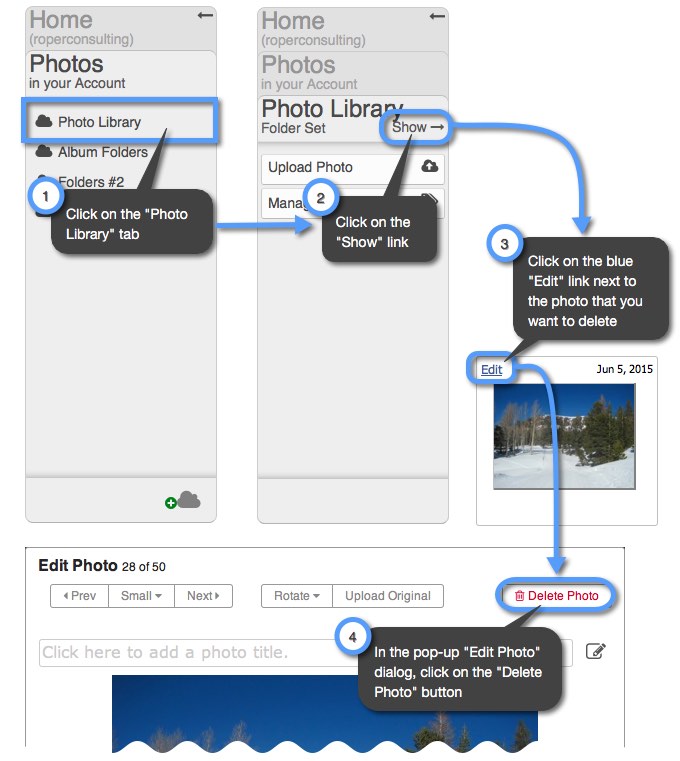 How do I delete a Photo KeepShare Support Support Portal