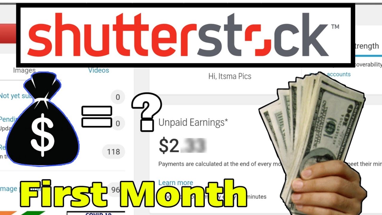 How much Money can you make on Shutterstock in First month Make money 