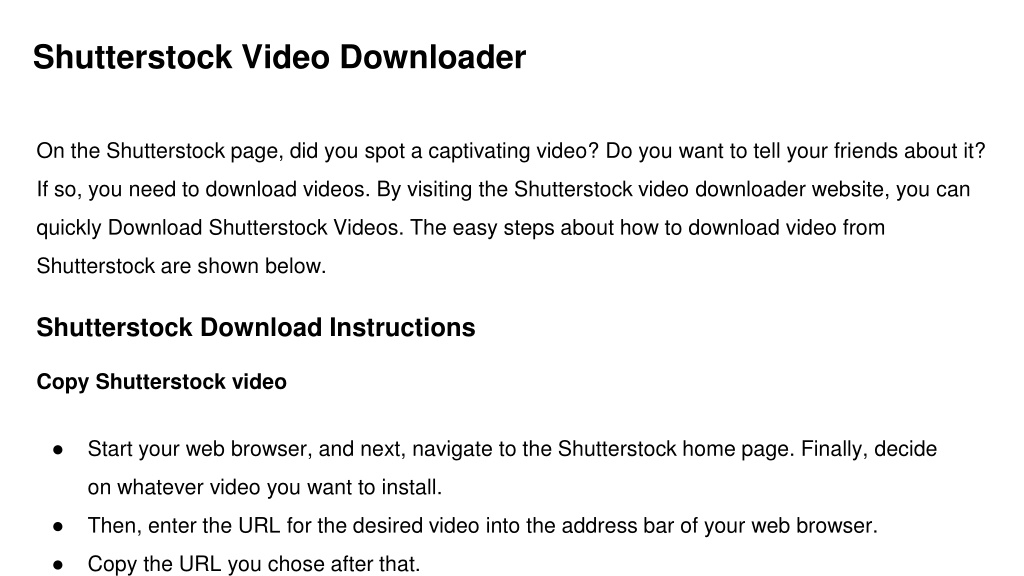 PPT Shutterstock Video Downloader PowerPoint Presentation free 