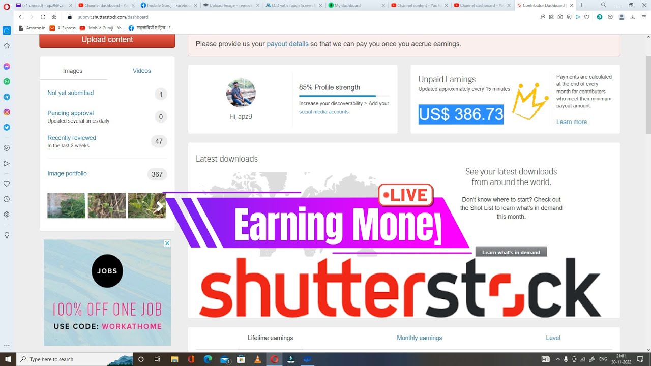 Earning Money Shutterstock Account Live Proof Earn Shutterstock 
