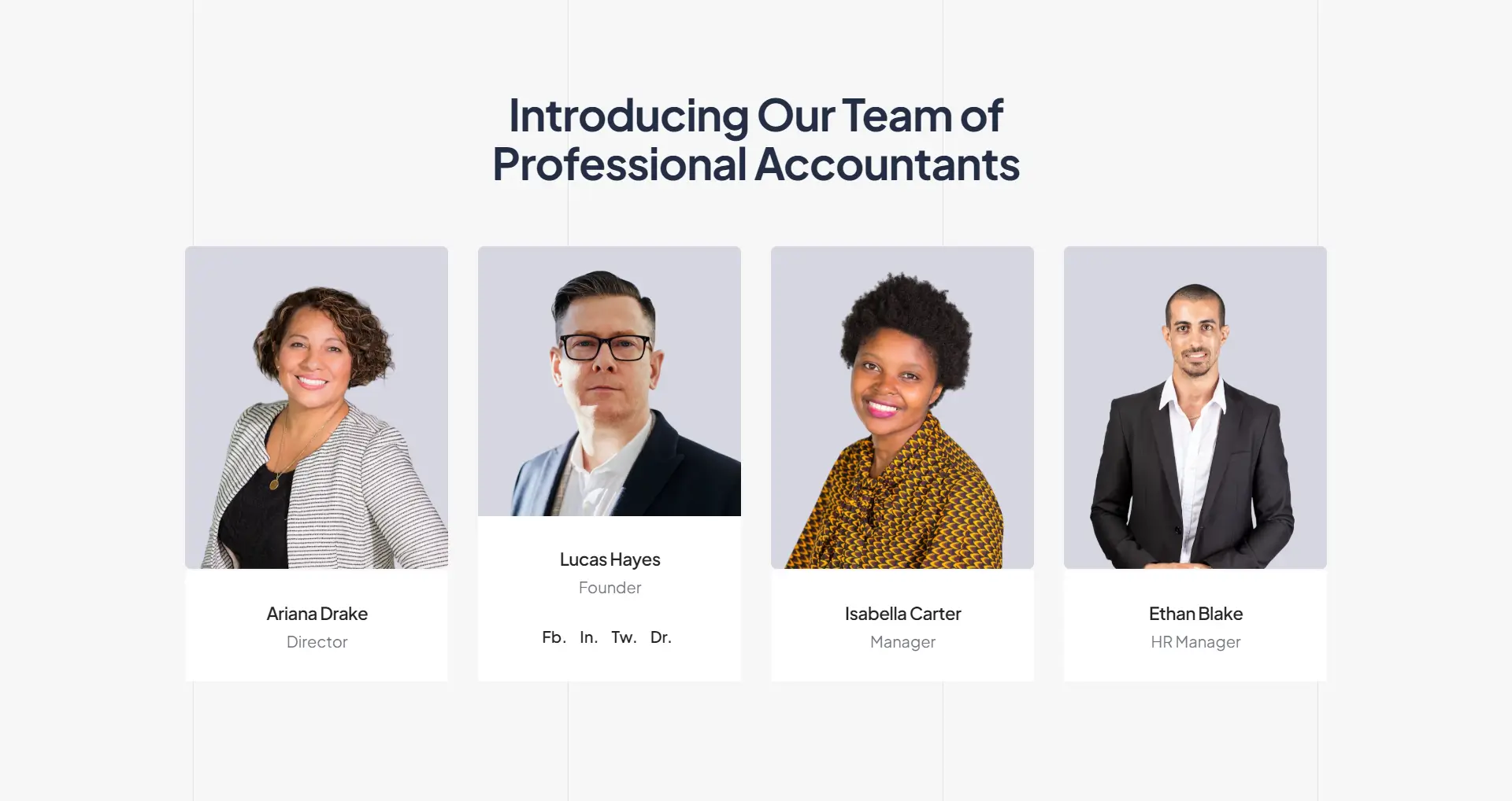 Creative Accountants Team Section Template