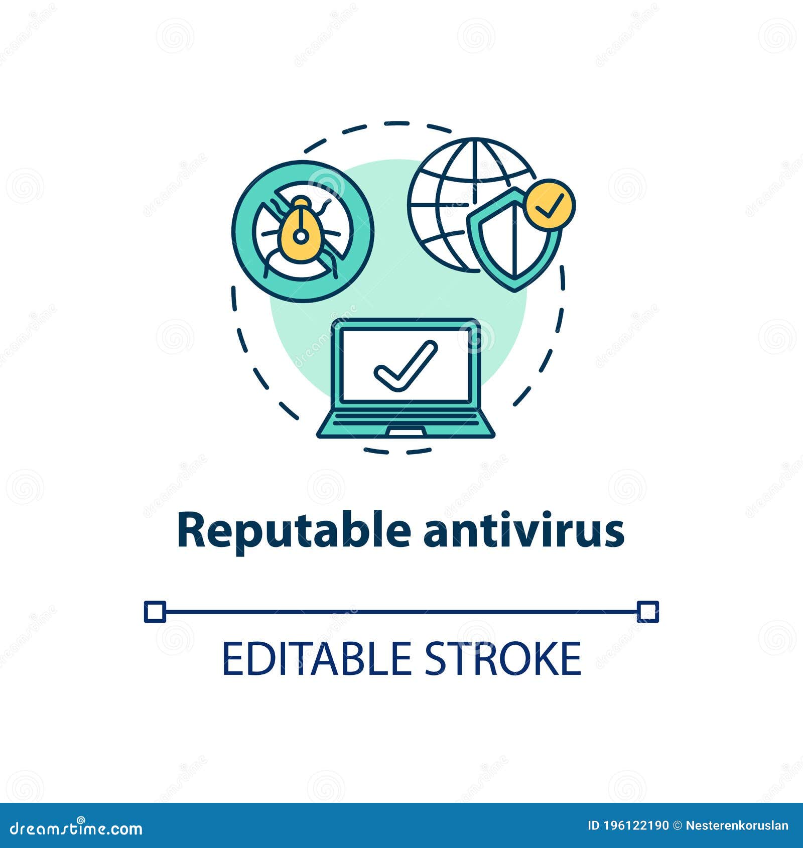 Reputable Antivirus Concept Icon Stock Vector Illustration of idea 