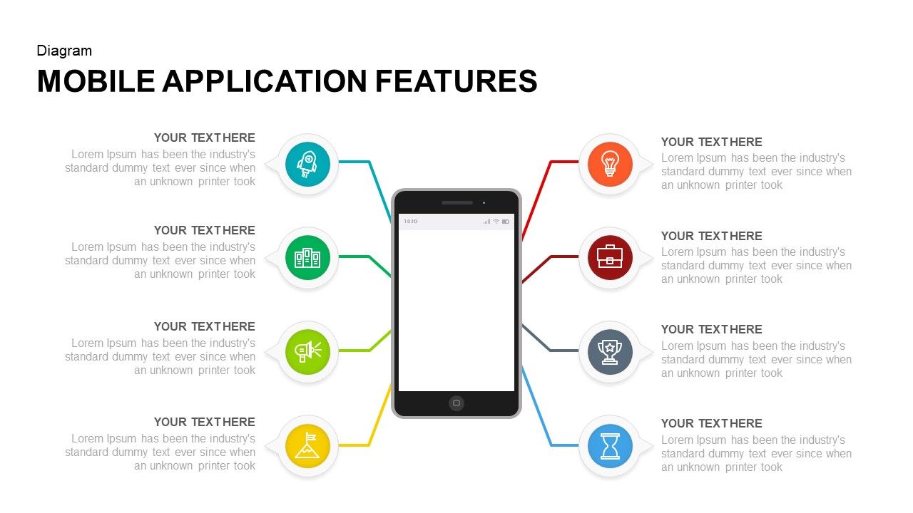 Mobile Application Features PowerPoint and Keynote Presentation 