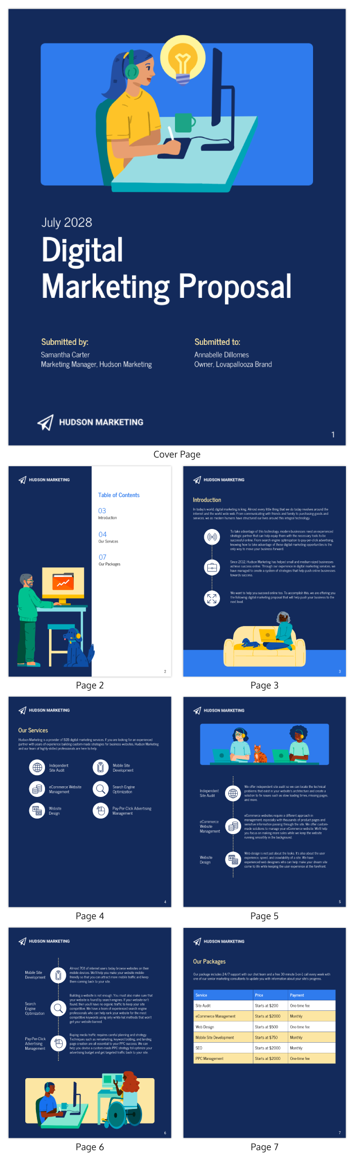 Beispiel fr einen Vorschlag fr digitales Marketing Venngage