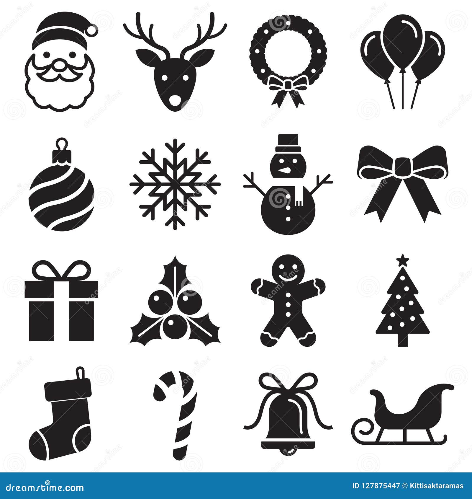 Christmas Icons Set Vector Illustrations Stock Vector Illustration 
