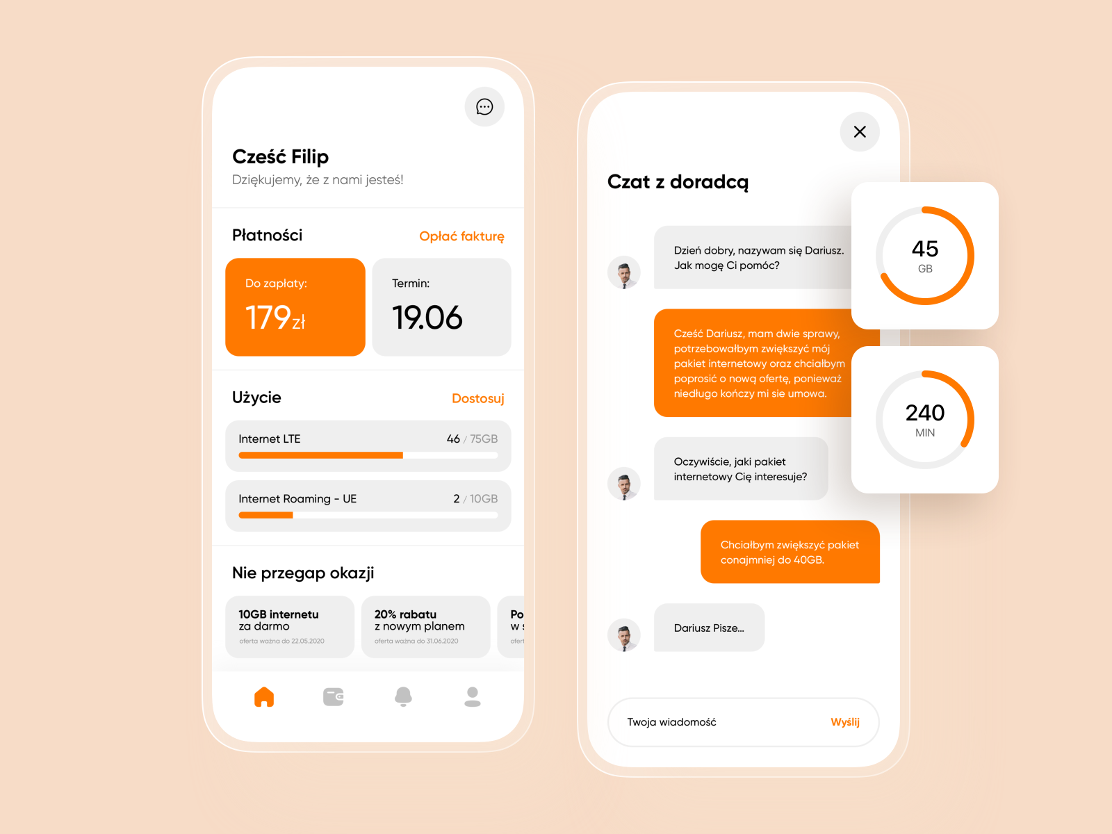 Phone Subscription Mobile Application by Filip Legierski for Riotters 