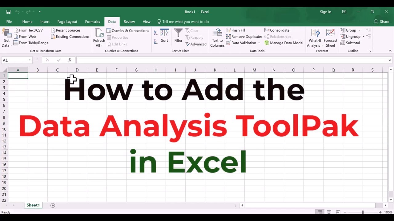 How to Add the Data Analysis ToolPak in Excel Installing Analysis 