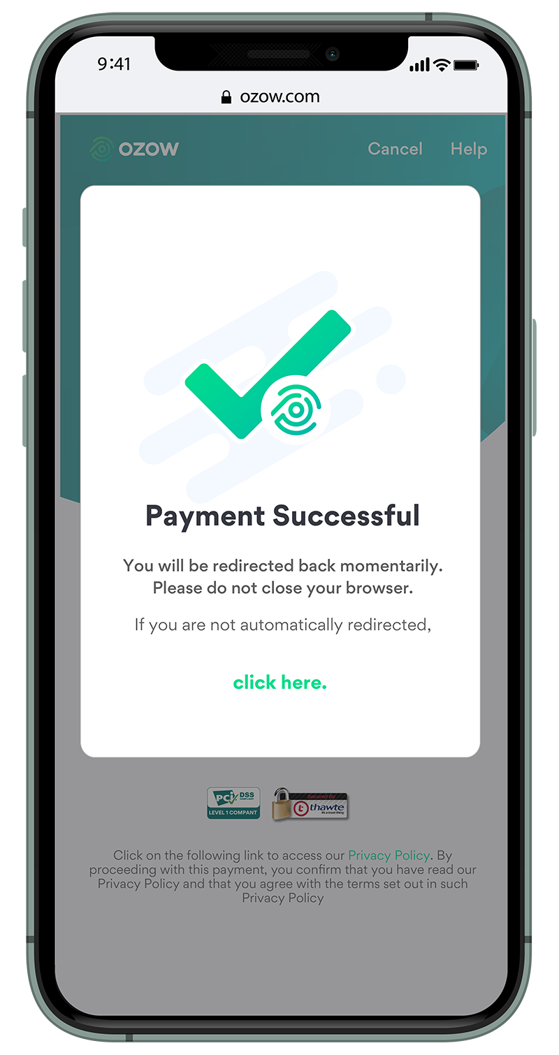 FNB Payment flow Ozow Training Portal