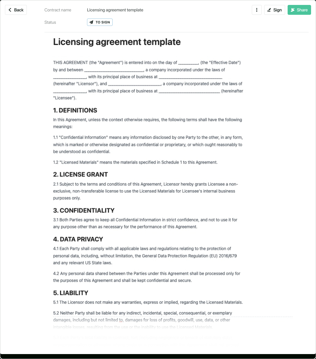 Free Licensing Agreement Sample Template Template Samples