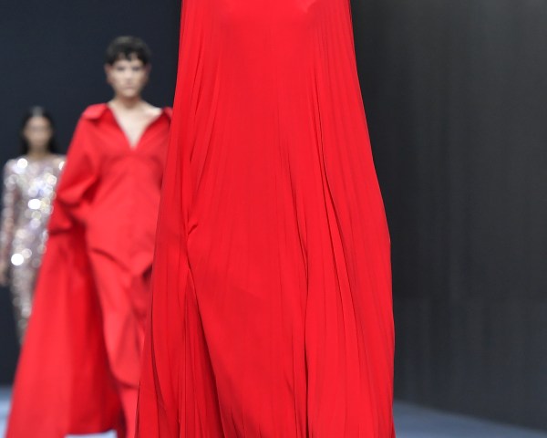 Nicole Ari Parker Blooms in Red Pumps at Valentinos Fall 2023 Show