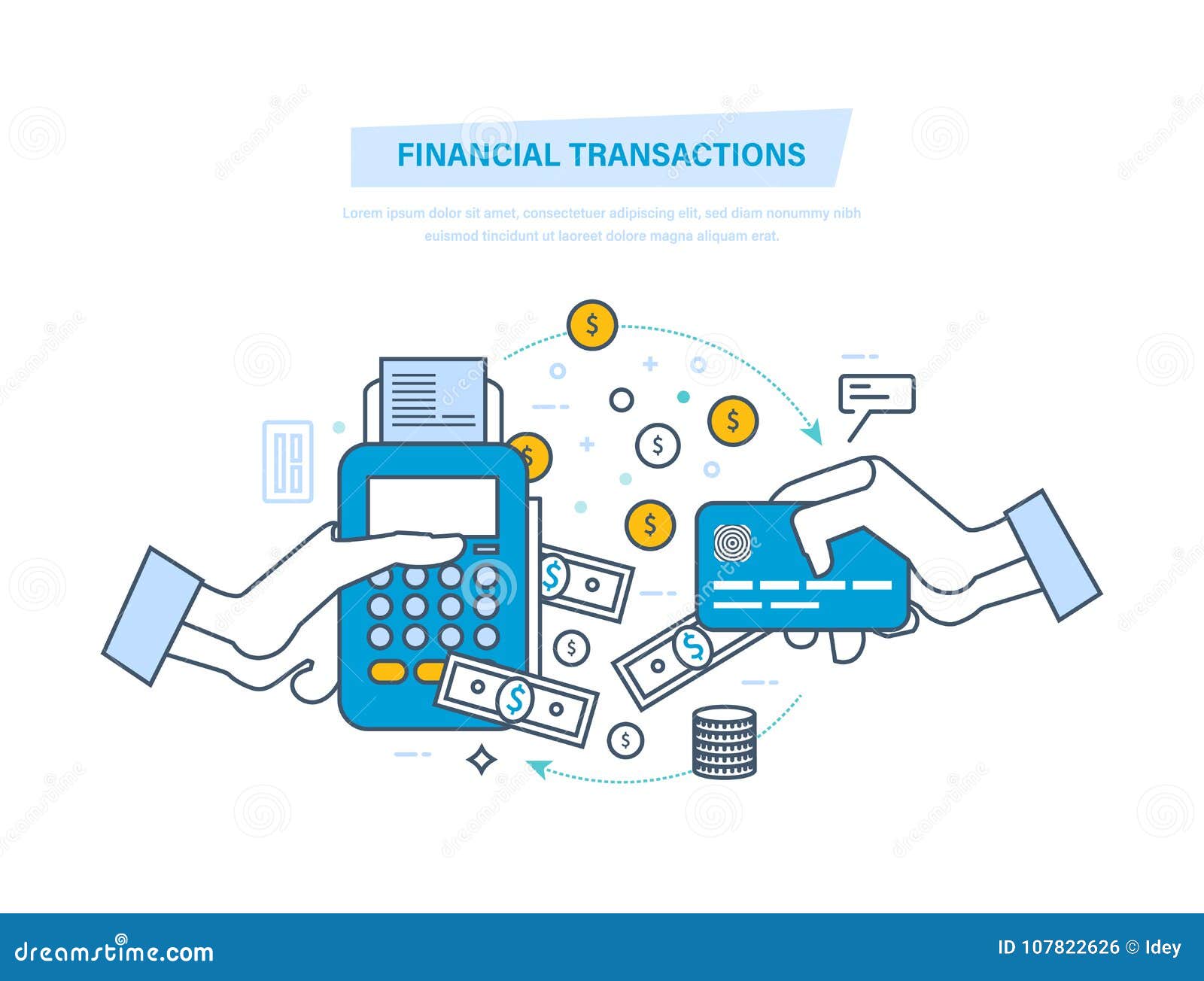 Financial Transactions Cashless Operation on Payment Pos Terminal 