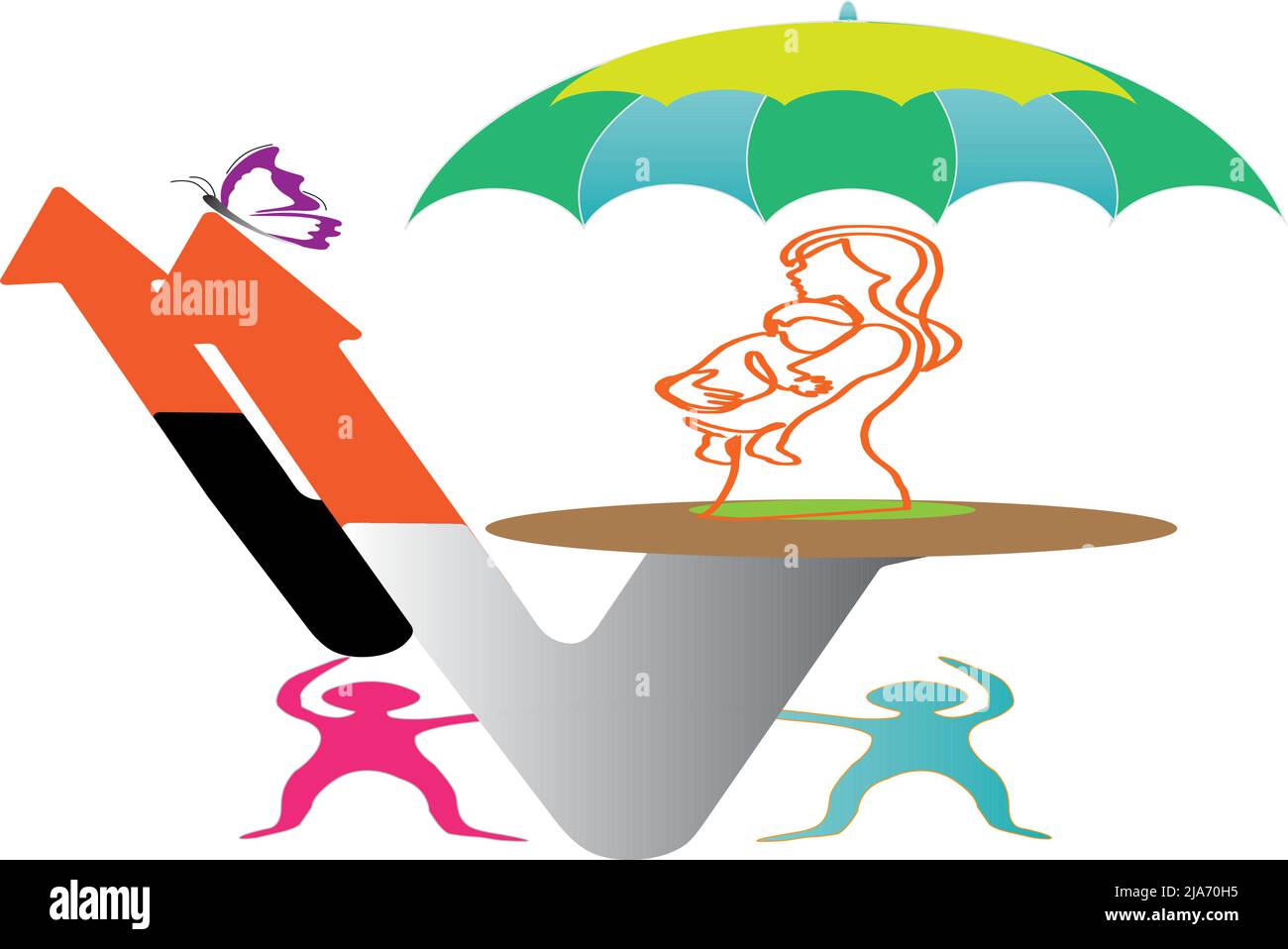 Protect for mother Vector Logo Illustration campaign concept 