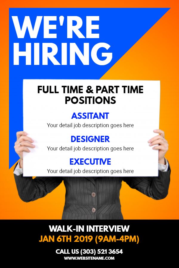 Were hiring sample flyer design template Hiring poster Flyer 