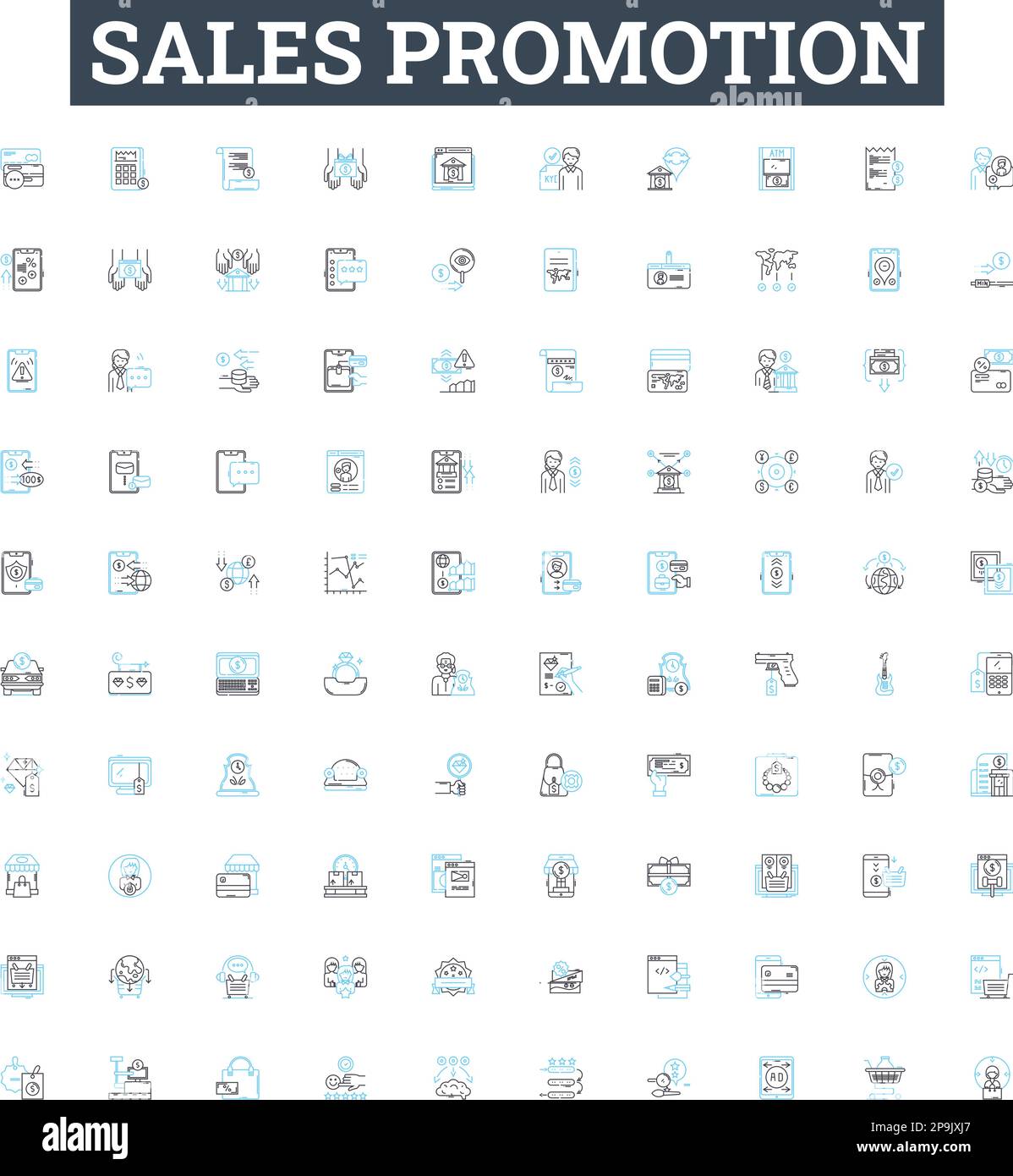 Sales promotion vector line icons set Discounts Deals Offers 