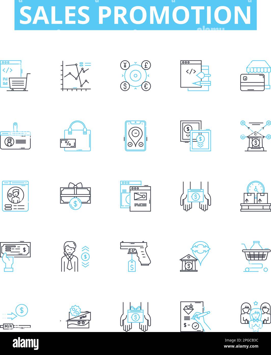 Sales promotion vector line icons set Discounts Deals Offers 