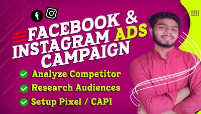 I will be your facebook meta ads campaign manager, run instagram ads, meta ads for ROI