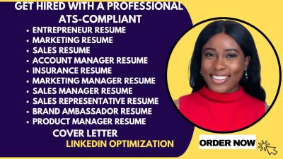 I will write sales, marketing resume banking, accounting finance resume cover letter