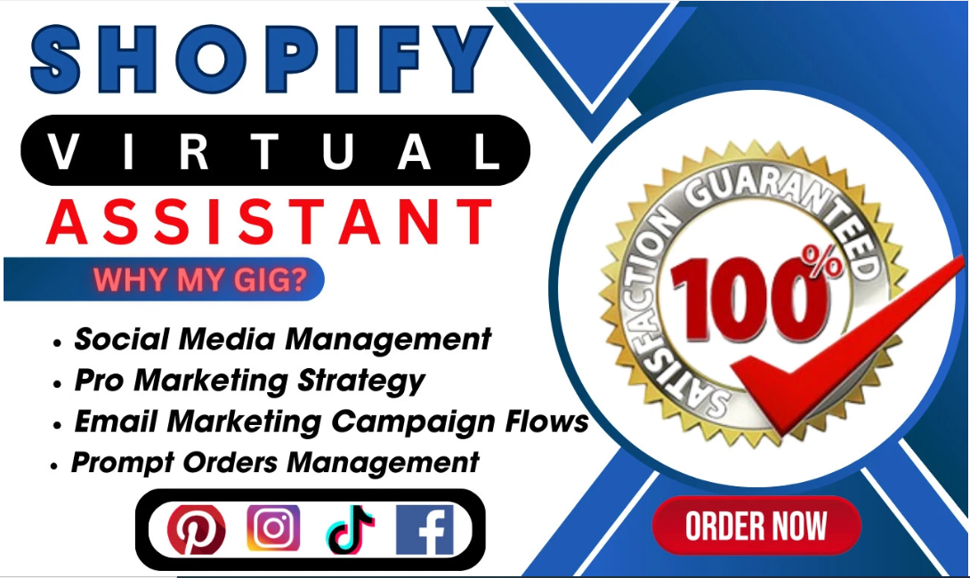 I will be shopify virtual assistant, shopify store marketing manager, boost esty sales
