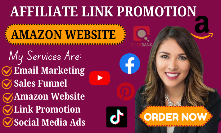 I will promote affiliate link promotion clickbank social media ads amazon website
