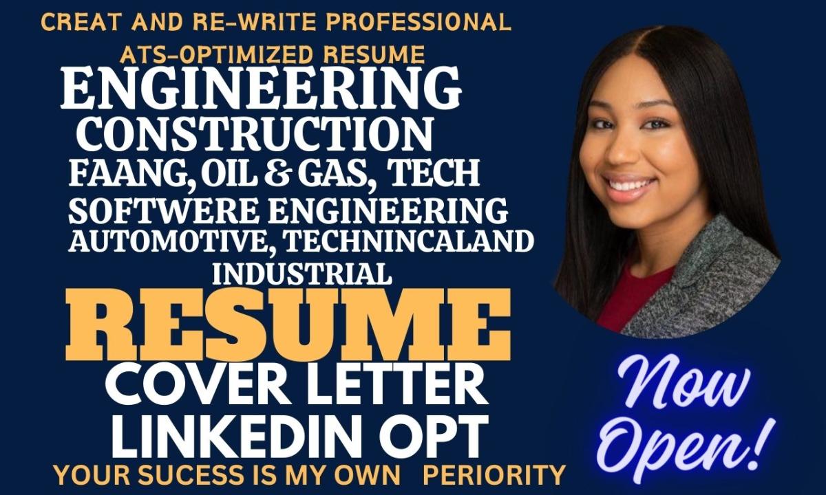 I will write mechatronics, engineering, IT, automotive, technical, and industrial resume